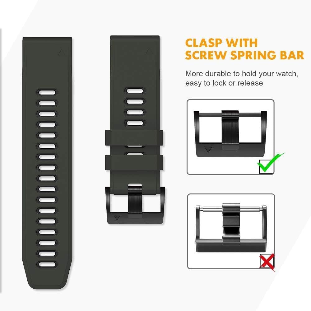 For Fenix 6X Watchbands Silicone Sport Watch Strap For Fenix 5X 5X PlusFenix 6X ProFenix 7X Fenix 3 Fenix 3 HR Tactix Descent MK1D2 Delta PXD2 Charlie Smart Watch Band