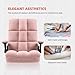 SAETZONE Home Office Chairs Comfortable Ergonomic Executive Desk Chair with Flip-up Arms,Faux Fur Fabric Computer Chair Big and Tall,Pink