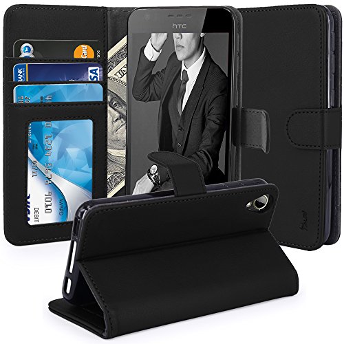 HTC Desire 626 Case, HTC Desire 626s Case , TAURI [Kickstand] Luxury Wallet Leather Case Flip Cover For HTC Desire 626 / 626s - Black