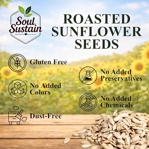 Image of Roasted Sunflower Seeds Snack (420 GM) | Roasted Seeds | Healthy Plant Protein, Fiber & Omega | Gluten Free Vegan Snack for Workout, Travel, School | Sunflower Kernels | Natural Roasted Seeds