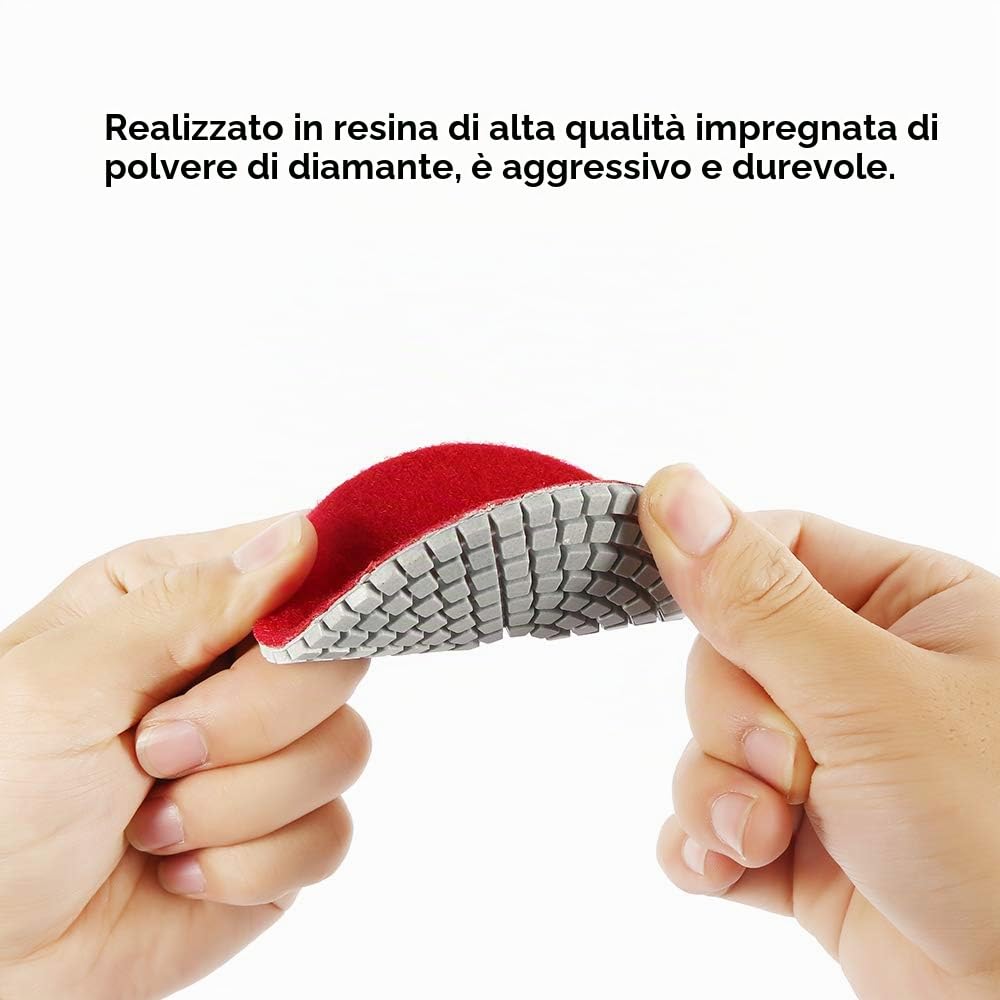Disco per lucidatura diamantato, a umido e secco, disco per lucidatura diamantato, 4 pollici, a umido e secco, tampone abrasivo per granito, marmo, cemento, pavimento e pietra