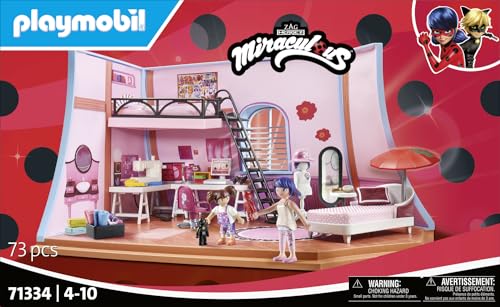 PLAYMOBIL Miraculous 71334 Miraculous: Marinettes Loft, bunter Spielspaß inklusive Marinette, Manon und Zubehör, Abenteuer mit Ladybug… – Ansicht 4