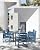 SERWALL 9-Piece Outdoor Dining Set, 60" - 83" Expandable Outdoor Dining Table and 8 HDPE Chairs, All Weather HDPE Outdoor Furniture Set for Backyard, Garden, Blue