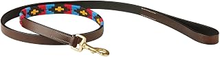 WeatherBeeta Polo Leather Dog Lead, Beaufort Brown/Purple/Teal, M