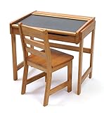 Lipper International Child's Chalkboard Desk and Chair, 2-Piece Set, Pecan Finish
