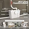 Upflush Macerating Toilet System, 500W Durable Copper Motor Grinder Pump with 4 Inlets for Basement Toilet/Sink/Washer/Laundry Wastewater Disposal, One Piece Full Skirt Toilet, Quiet Operation