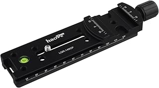 Haoge LQR-140CP 140mm Nodal Slide Double Dovetail Focusing Rail Plate with Quick Release Clamp for Camera Panoramic Panorama Close Up Macro Shoot compatible with Arca Swiss RRS Benro Kirk