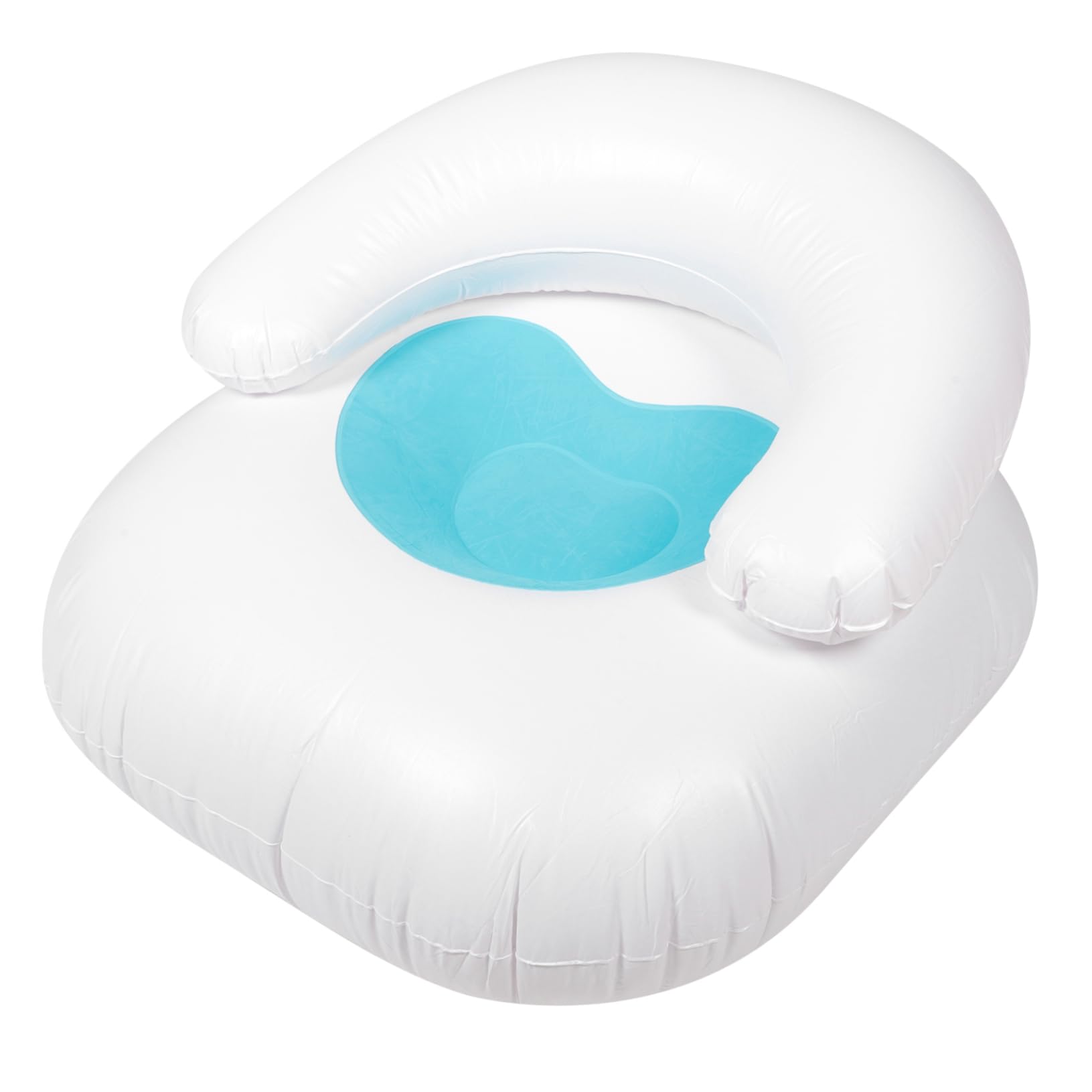 Asiento inflable portátil para aliviar la espalda sofá de PVC cómodo azul