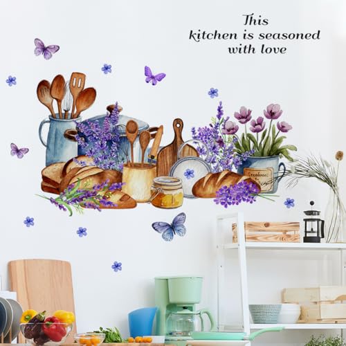 Runtoo Kitchen Wall Decals Boho Food Quotes Saying Wall Stickers