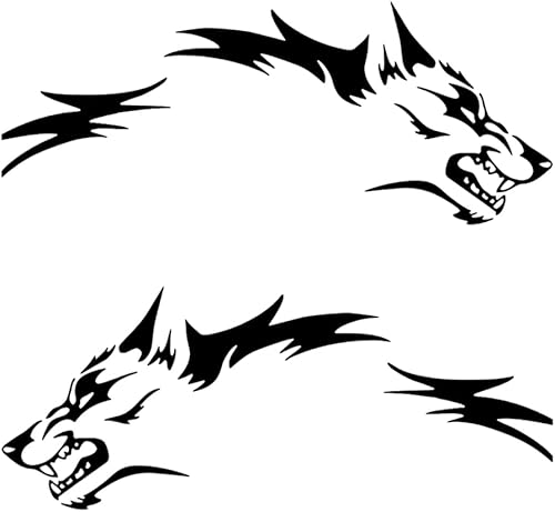 Miniatura 6 de 1 juego de calcomanías autoadhesivas para el cuerpo del automóvil, diseño de lobo corriendo, deportes, para puerta lateral, accesorios de decoración