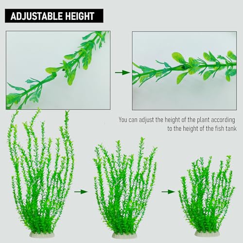Image of Aquarium Plants 24in, Extra Tall Fish Tank Plants for Large Tanks, Plastic Fish Tank Plant 2 Pack, Fake Aquarium Plant, Tall Decorations for Freshwater Aquariums(Green(Style A))