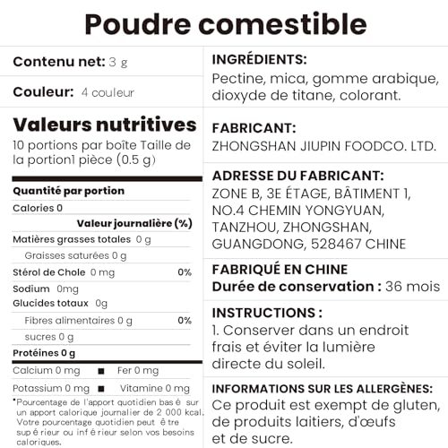 Essbarer Glitzerstaub für Getränke 4 Farben: SIMEKKO Lebensmittelechter, Essbarer Glanzstaub für Torten, Getränke, Erdbeeren und Fondant, Vegan & Zucker & Gluten frei (3 Gramm pro Flasche)