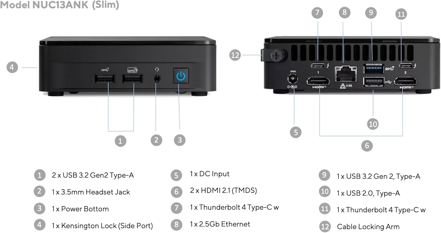 NUC 13 Pro Mini PC NUC13ANKi3 | Intel Core i3-1315U 6-Core up to 4.5
