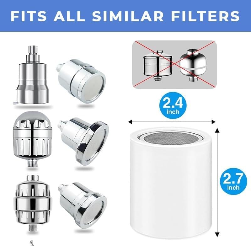 Image of 15 Stage Replacement Cartridge for Shower Head & Tap Filter | 6 Month Life Water Filter Media | Reduces Chlorine, Rust & Dirt | Compatible Refill for Bathroom & Kitchen Use