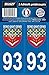 STICKZIF SR93-1 Autocollant Plaque Département 93 Blason Seine-Saint-Denis, Set de 2