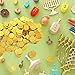 Yinkin 180 Pcs Hanukkah Gelt Coins for Hanukkah Activity Party Coins Treasure Hunt Coins for Game and Party Favors, 2 Styles(Gold)