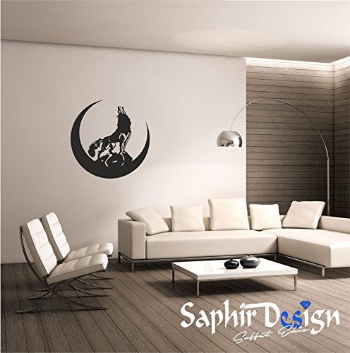 Saphir Design M04.08 Bozkurt/Ay Yildiz - Adhesivo Decorativo para Pared (60 x 60 cm), Color Negro Mate