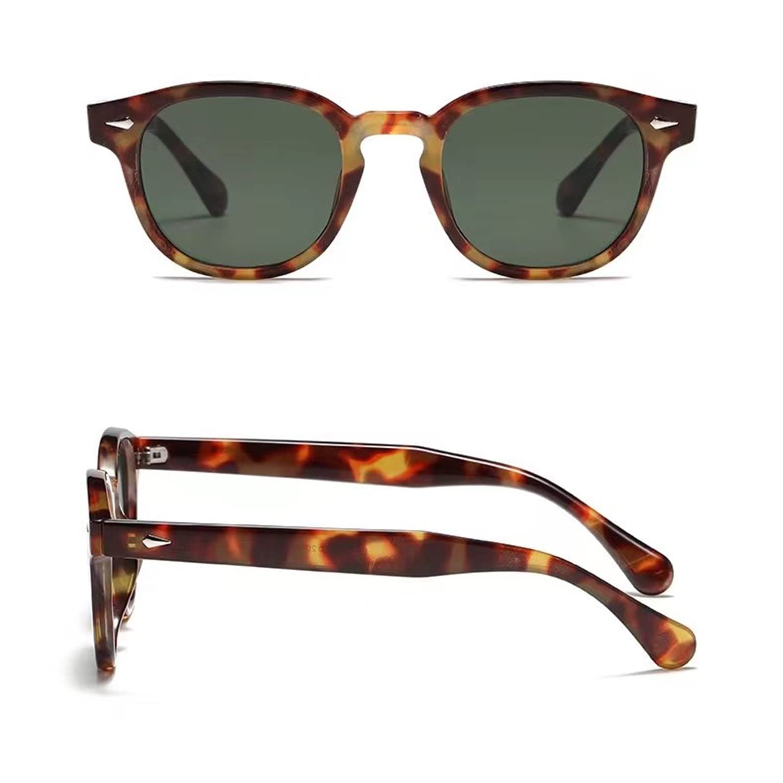 LHSDMOAT Occhiali da sole unisex vintage, occhiali da sole rotondi retrò Johnny Depp per uomo donna, occhiali da sole da guida moda