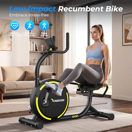 Image of Recumbent Exercise Bike for Home Heavy-Duty Stationary Bike For Seniors Bicycle Exercise Machine Bicycle LCD Monitor,265LBS,8 Level Resistance Black