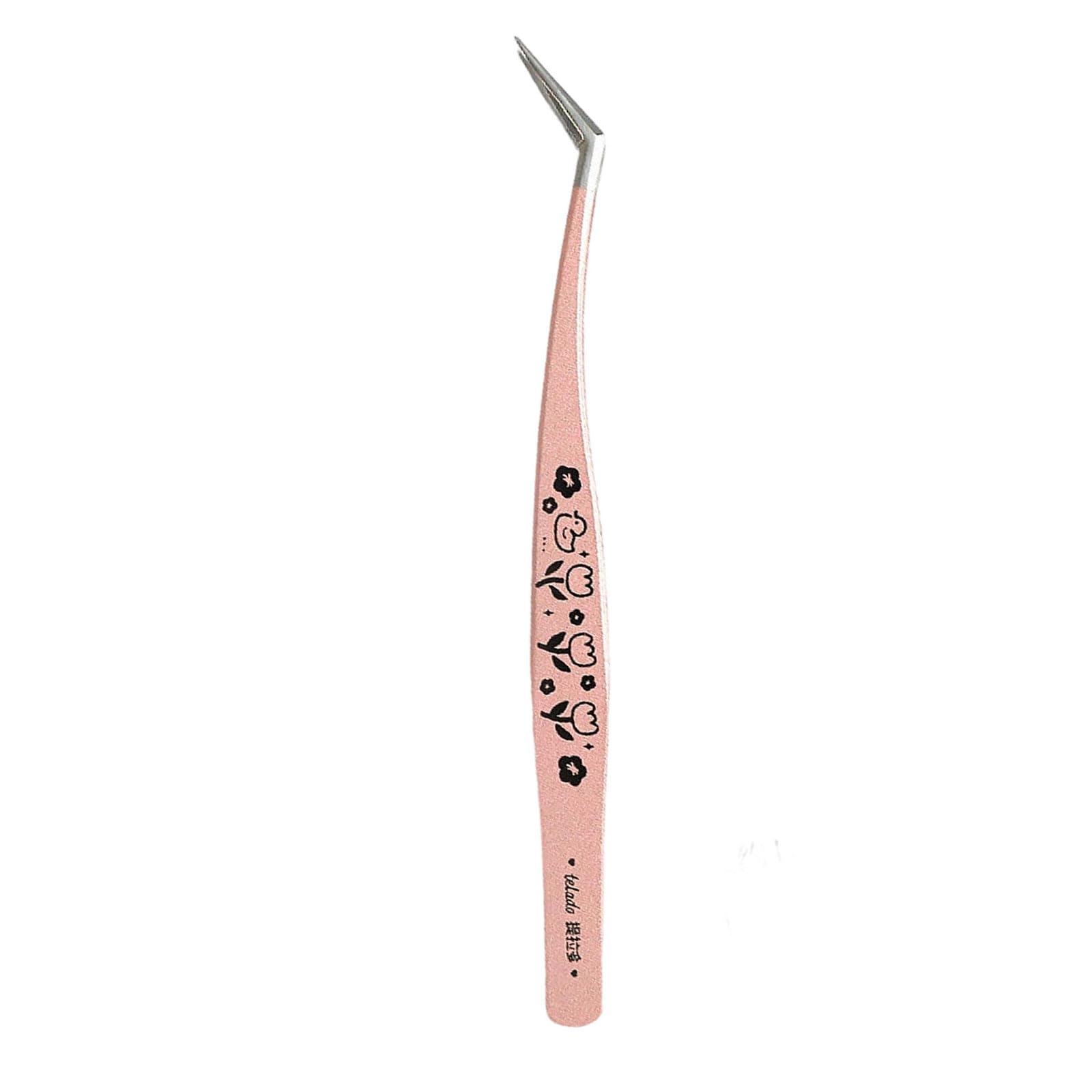 Ekoama Handmade Scrapbooking Tweezers with Bent Tip 13cm Stainless Steel Tweezers For Sticker Placement Journaling Decoration