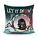 BAGEYOU Let It Snow - Funda de almohada con texto en inglés "Happy Winter Holiday with My Favorite Dog Terranova Snowflake Paw Christmas Farmhouse Decor Home Sofa Pillow 45,72 x 45,72 cm cuadrado