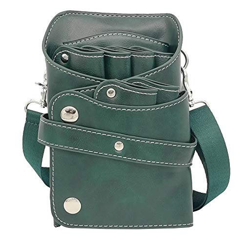 Pochette à ciseaux pour coiffeur Sac à outils pour coiffeur professionnel Sac de Ciseaux de Coiffeur Sac de Coiffeur PU+PVC Cuir Sac Bandoulière 281 Vert