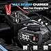 30 AMP Battery Charger, 6V/12V/24V Lead-Acid, Lithium, LiFePo4 Smart Battery Charger, Portable Large Screen Trickle Charger, Fully Automatic Chargers and Maintainer for Car, Motorcycle, Lawn Mower