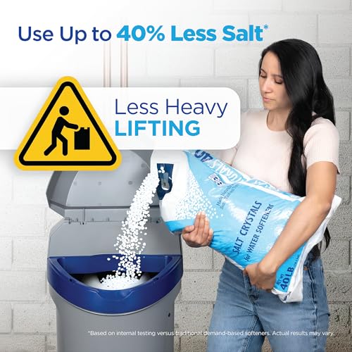 Image of EcoPure EPS110 Whole House Water Softener for Small Households - AutoSense AI Technology, High-Efficiency Salt Usage, Compact Space-Saving Design