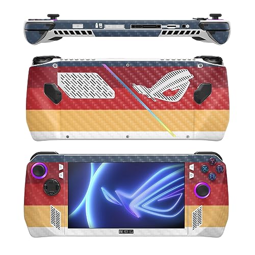 Image of MightySkins Carbon Fiber Skin Compatible with Asus ROG Ally - Vintage Lines | Protective, Durable Textured Carbon Fiber Finish | Easy to Apply