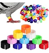 TOVINANNA Pigeons Leg Rings, 100 Pcs 8 mm Chicken Leg Rings, Multicolor Plastic Bird Clip on Iden...