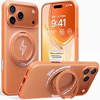 TORRAS 360° Ostand O3 Fitness für iPhone 17 Pro Max Hülle - Flexibler Magnetischer Ständer, Militärischer Schutz, Kompatibel mit MagSafe Hülle iPhone 17 Pro Max Case Dünne Griffige Kratzfest Orange