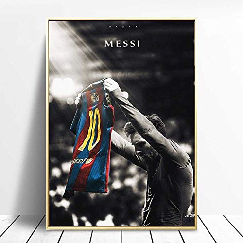 CAPTIVATE HEART Afbeelding op canvas 30 x 50 cm geen lijst voetbal sport Star Lionel Messi Retro Poster Prints Voetbal… - Afbeelding 6