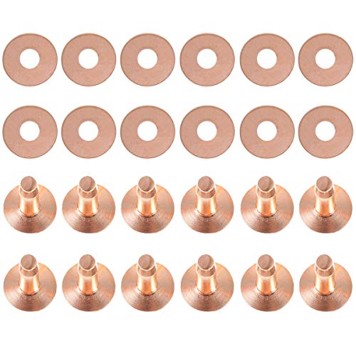 Exceart Kit de Rebites e Rebarbas de Cobre com 20 Conjuntos de Rebites de Couro Rebites de Cobre Kit