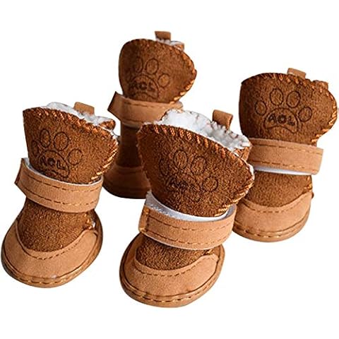 Dog Shoes Puppy Boots Snow Boots, Anti-Slip Dog Shoes,Dog Australia Boots Pet Antiskid Shoes Winter Warm Skidproof Sneakers for Small Dog (XS, Brown) Cover