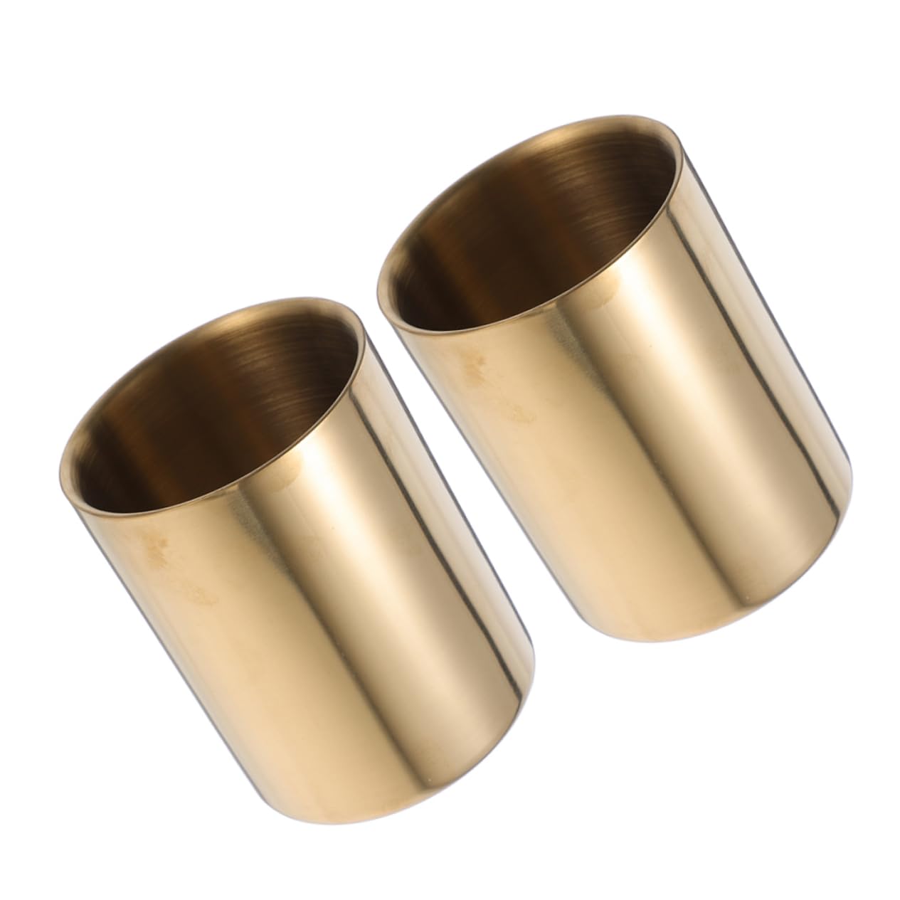 Gatuida Portalápices de Acero Inoxidable 2 Piezas, Contenedor Redondo Decorativo para Escritorio, Organizador Elegante de Lápices y Brochas
