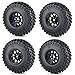CNszlan 4PCS 2.2' Beadlock Wheel Rims Terrain Tires 140 * 58mm for 1/10 Axial SCX10 Wraith 90056 Axial RR10 TRX4(Black)