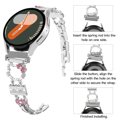 Correa metálica decorativa compatible Galaxy Watch 20mm miniatura 4