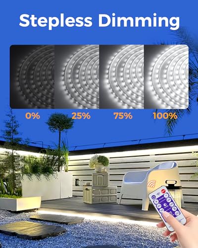 Tira LED solar blanca 32.8 pies impermeable para exteriores miniatura 3