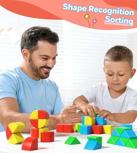 Image of Magnetic Blocks for Toddlers, 1.34 inch 36PCS Kids Building Toys, Creative Stacking Colorful Sensory Block with Magnet, Educational Construction Cubes Set for Boys Girls Kids Ages 3 4 5 6 7 Year
