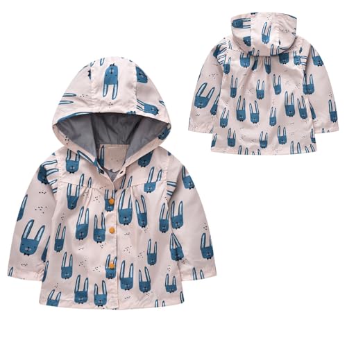 Toddler Boys Girls Zip Windproof Hooded Jacket Long Sleeve Windbreaker Kids Lightweight Trench (White, 3-4 Years)3
