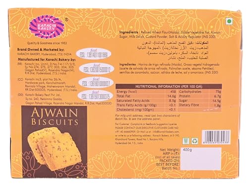 Image of Karachi Bakery's Ajwain Biscuits 400g | Delicious Biscuits