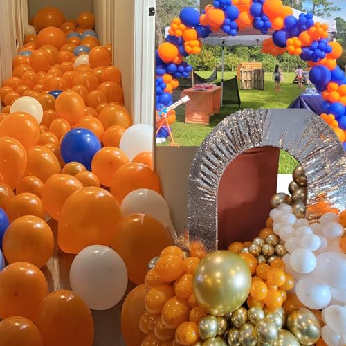 Image of 114pcs Orange Balloons Kit - 18 /12 /10 /5 Inch Latex Balloon Garland Arch Set for Halloween, Thanksgiving, Birthday & Boho Baby Shower Decorations