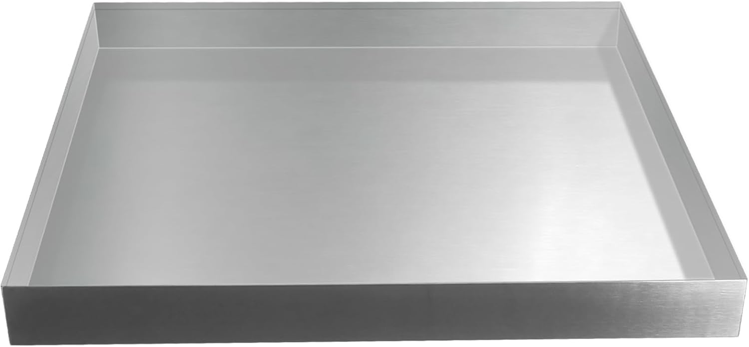 Washing Machine Pan,32''x32''x2.5'' Stainless Steel Washer Machine Pan,Washing Machine Tray for Floor Protection,Washer Drip Tray No Hole