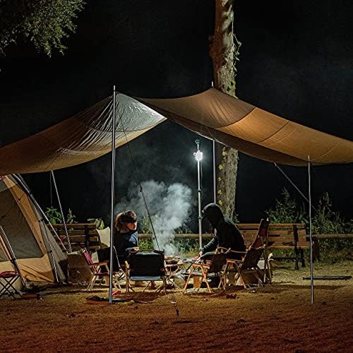 MI CASA Tent Tarp Poles Set of 2, Universal Telescopic Adjustable Aluminium Camping Awning Poles Tent Accessories for Headroom Canopy Porch Sun Shade Sail