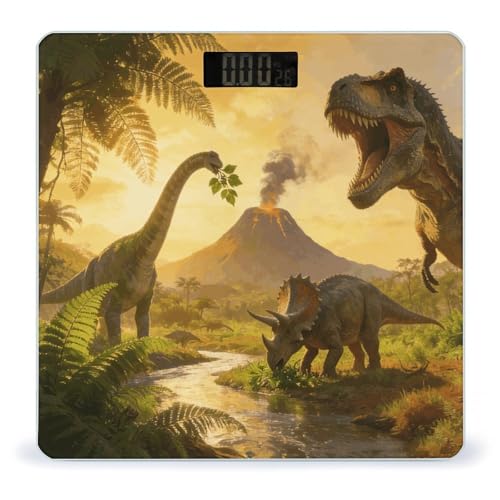 Báscula digital de baño con pantalla LED y plataforma de vidrio templado miniatura 1