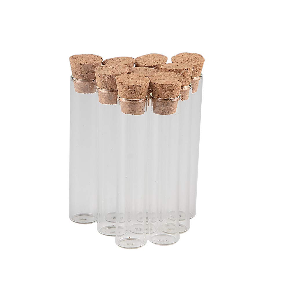Tubes a essai en verre transparent 5ml avec bouchon liège pour huile essentielle