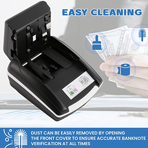 Portable Counterfeit Bill Detector, Rechargeable 4 Way Direction Usd & Eur Bill Checker Machine With Visual & Audible Reminding, 1S Accurate Money Detector For Car/Office/Home With Total Value Display #TOP4
