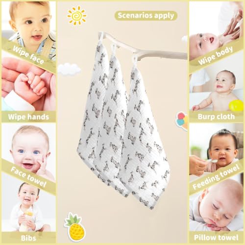 Image of vvfelixl Baby Cotton Washcloths Great Dane Dog Infants Bath Towel for Unisex Face Towels for Newborn, Natural Baby Wipes Delicate Skin, 11.8 X 11.8 inch, one sizex5