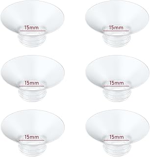 Flange Insert 15mm 6pcs Compatible with Momcozy M5/M9/M6/S12 Pro/V1 Pro/V2 Pro,for Spectra/Medela/MomMed/eufy/Lansinoh/Elvie Breast Pump, Fit for 24mm Flange/Shield of Most Pumps, Breastfeeding Parts