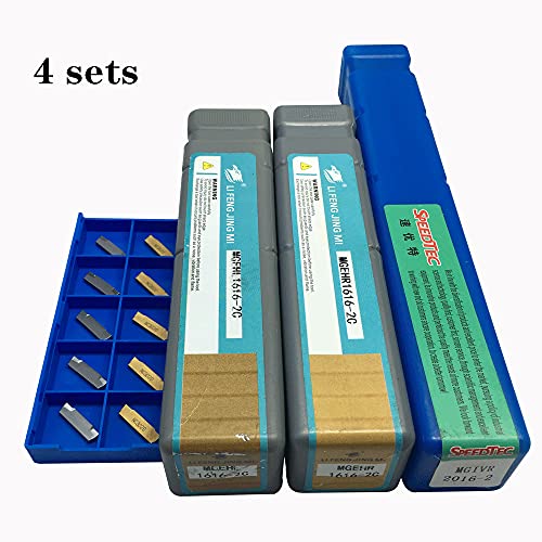 16 Pcs 5/8” Grooving Tool Holder Mgivr2016-2 Mgehr1616-2 Mgehl1616-2 With Mgmn200 Grooving Insert Turning Insert Carbide Insert For Aluminum Wood Stainless Steel Grooving Width 0.079" #TOP6